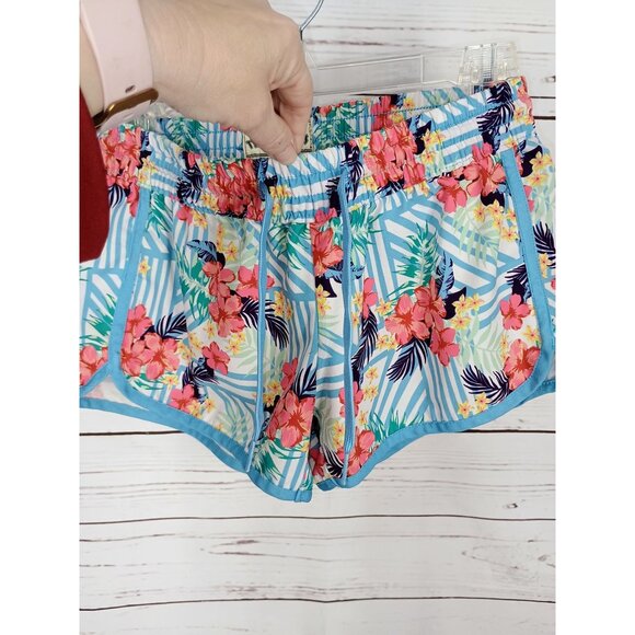 Tipsy Elves Womens Hawaiian Floral Print Drawstring Shorts Size XS Polyester - Picture 5 of 8
